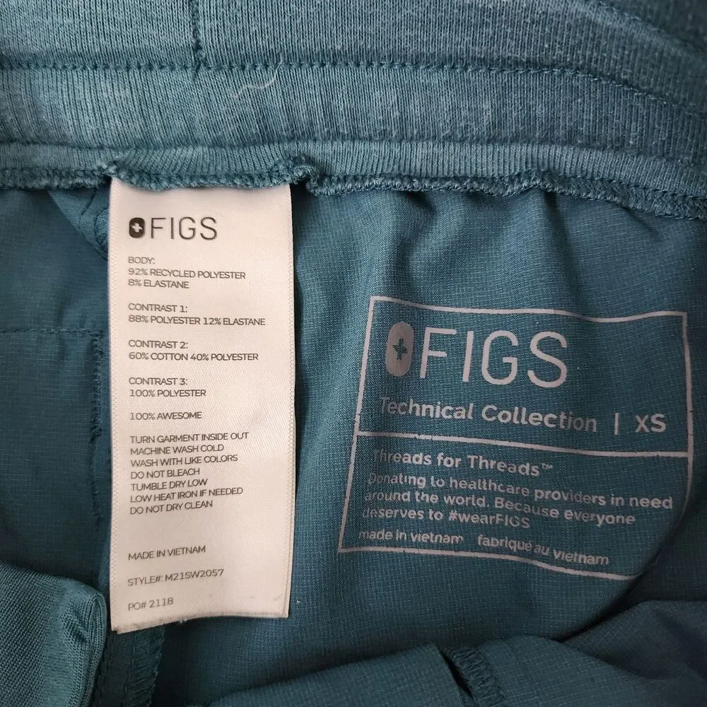 Figs Scrub Joggers Mens XS Caribbean Blue Green Hidmo Fionlite Cargo Pants Nurse